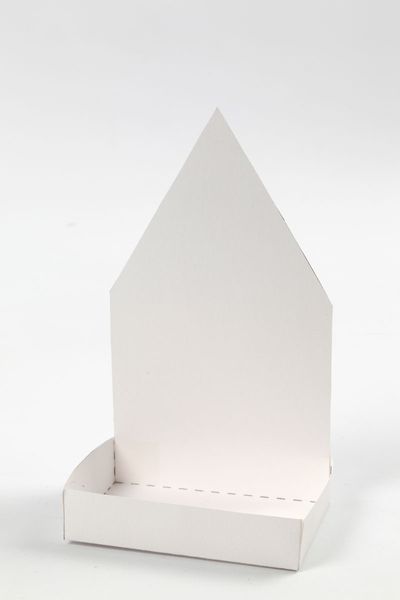 Paketbox, Schachtel, Hausform, weiss, Pappe