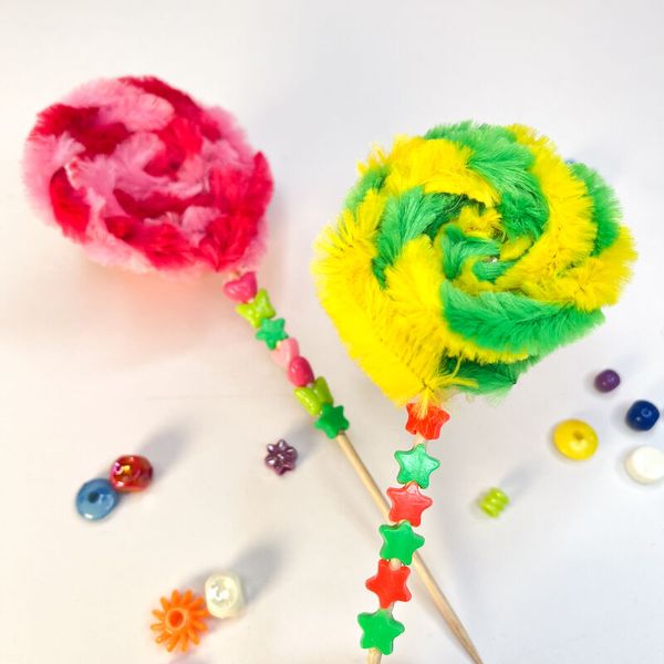 ELVIRAS Dicke & flauschige Pfeifenputzer, 50 cm lang, Ø 8 mm, bunt sortiert, 100 Stück