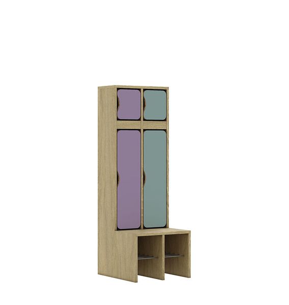 Garderobe Blox, mehrfarbige Türen, Variante wählbar