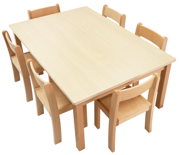 Tisch-Stuhl-Kombination Recto, Dekor Ahorn, Sitzhöhe 30 cm / Tischhöhe 52 cm (SONDERANGEBOT) Tisch-Stuhl-Kombination Recto, Dekor Ahorn, Sitzhöhe 30 cm / Tischhöhe 52 cm (SONDERANGEBOT)