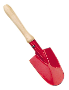 Schaufel, Schaufel aus Metall, Gartenwerkzeug, rot, Spaten