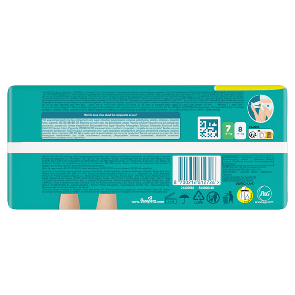 PAMPERS Baby Dry Gr. 7 Extra Large 15+kg, (verschiedene Verpackungsgrößen)