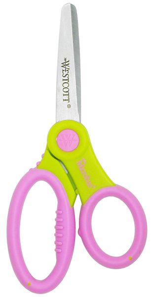 Westcott MICROBAN Schulschere, rund, antibakteriell mit Soft-Grip Griff,  13cm