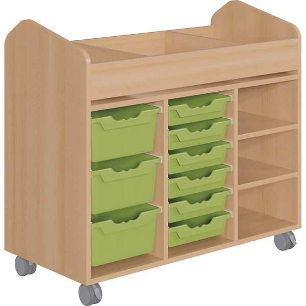 Bastelwagen Kreativbasti 6, Dekor und Boxenfarbe wählbar 