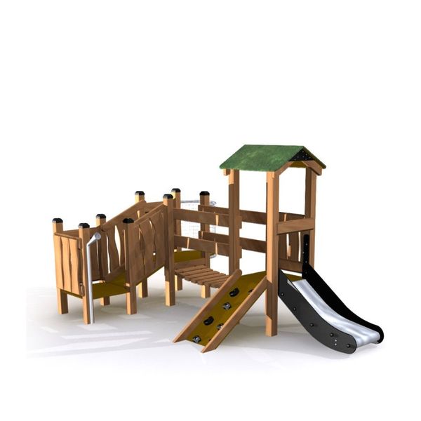 Kletterturm, Spielgerät, Holzspielanlage, Rutsche, Kletterleiter