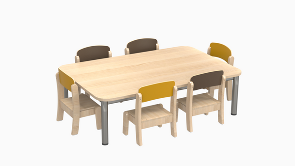 MATHOU Tisch-Stuhl-Kombination mit Metallbeinen - 6 Stühle, 1 rechteckiger Tisch, 10 Jahre Garantie MATHOU Tisch-Stuhl-Kombination mit Metallbeinen - 6 Stühle, 1 rechteckiger Tisch, 10 Jahre Garantie