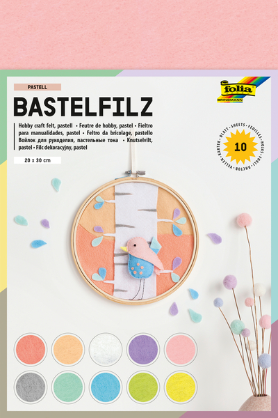 FOLIA Bastelfilz Pastell, 20 x 30 cm, 10 Bogen