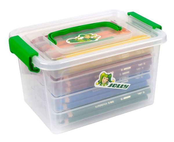 Aufbewahrungsbox, Kunststoffbox, Schubladenbox, Mehrstöckige Box, Grün-weiß