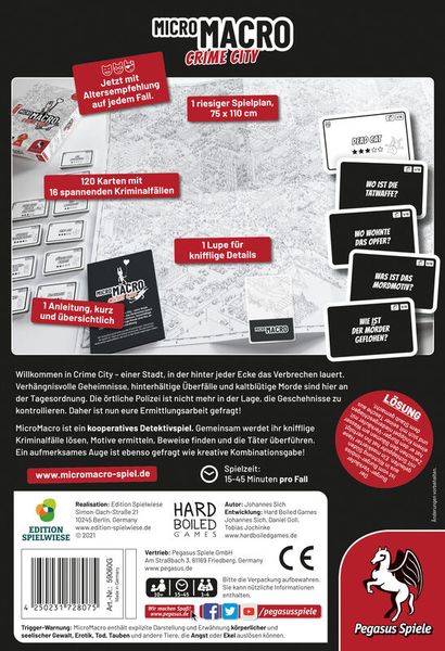 MicroMacro: Crime City (Edition Spielwiese), deutsch, 1-4 Personen, ab 10 Jahre MicroMacro: Crime City (Edition Spielwiese), deutsch, 1-4 Personen, ab 10 Jahre
