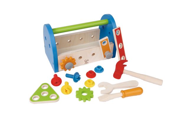 HAPE Werkzeugkasten, Holz, 14 Teile, ab 3 Jahre