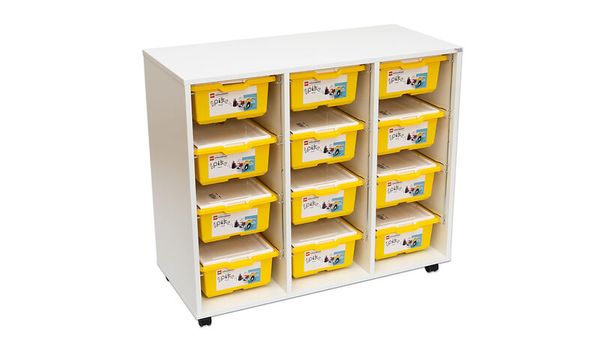 BETZOLD Flexeo® Wagen, 3-reihig für 12 LEGO® Education Boxen