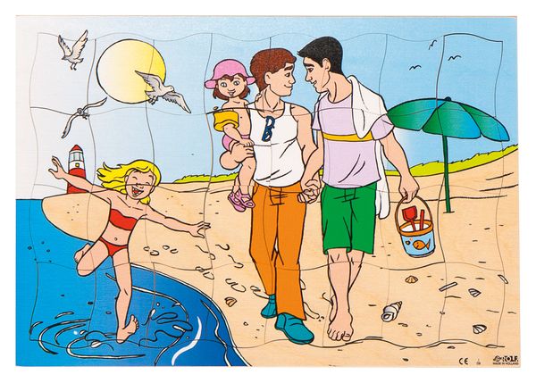 ROLF EDUCATION Puzzle-Set Moderne Familien, 4 Puzzle, je 32 Teile, ab 3 Jahre
