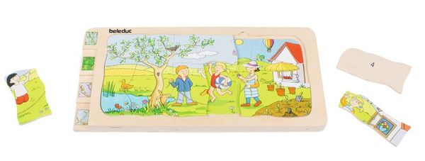 Lagen-Puzzle 4 Jahreszeiten, 36 Teile, Holz, ab 4 Jahre Lagen-Puzzle 4 Jahreszeiten, 36 Teile, Holz, ab 4 Jahre