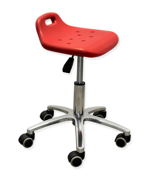 Hocker, Bürostuhl, Rot, Sitzhöhe verstellbar, Rolluntergestell