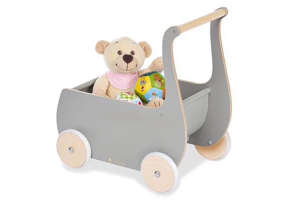 Holzwagen, Kinderwagen, Holzspielzeug, Teddy, Spielzeug