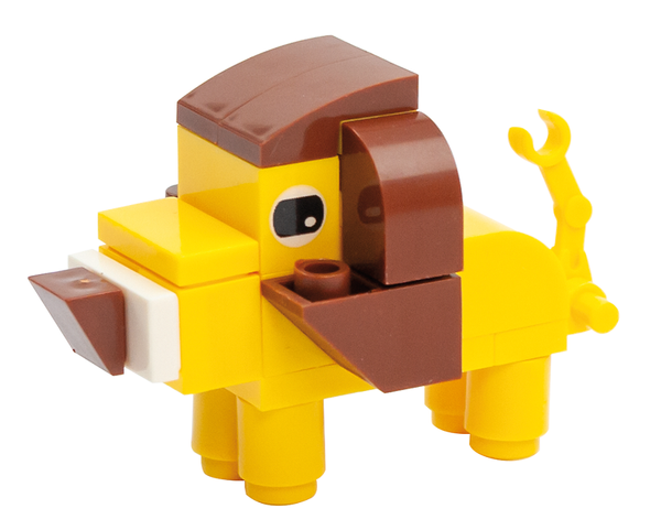 lego, elephant, yellow, brown, block