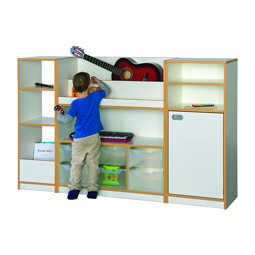 Kinderregal, Spielzeugregal, Aufbewahrung, Gitarre, Klavierkeyboard