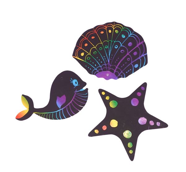 Kratzbilder Tiere Unterwasserwelt, 12-teiliges Set Kratzbilder Tiere Unterwasserwelt, 12-teiliges Set