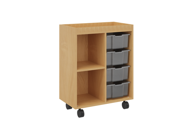Holzschrank, Schubladenschrank, rollbarer Schrank, Aufbewahrung, Wagen