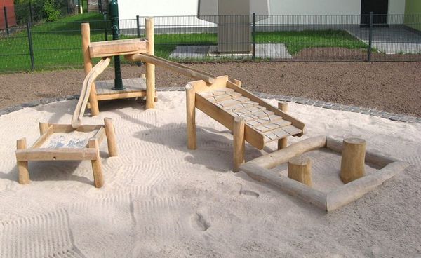 Holzspielplatz, Klettergerät, Sandkasten, Holzspielzeug, Outdoor-Spielplatz