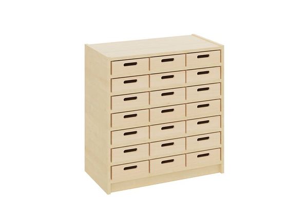 Materialschrank mit kleinen Kästen ohne Sichtfenster, Varianten wählbar