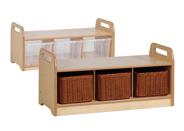 Aufbewahrungsbank mit 3 Boxen oder Körben, (BxHxT) 90 x 43 x 40 cm