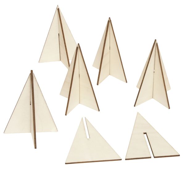 Holzaufsteller Winterbaum, 6 Stück (SONDERANGEBOT)