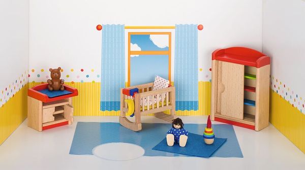 Kinderzimmer, Holzmöbel, Möbelset, Spielzeugzubehör, BuntesSpielzimmer