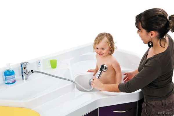 LOXOS Wickelkommode Standcreche 150 Bain mit fester Treppe, 220x90x90 cm  LOXOS Wickelkommode Standcreche 150 Bain mit fester Treppe, 220x90x90 cm