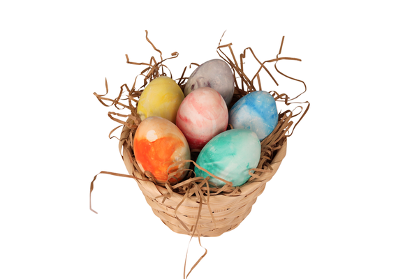 ELVIRAS Kreideeier, marmoriert, in Pappschachtel, 6 Stück ELVIRAS Kreideeier, marmoriert, in Pappschachtel, 6 Stück