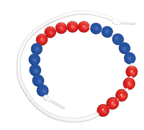 Rechenkette bis 20, rot/blau, 5er Schritte