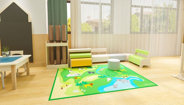 Spielteppich Zoo 200 x 150 cm, rutschfeste Unterseite