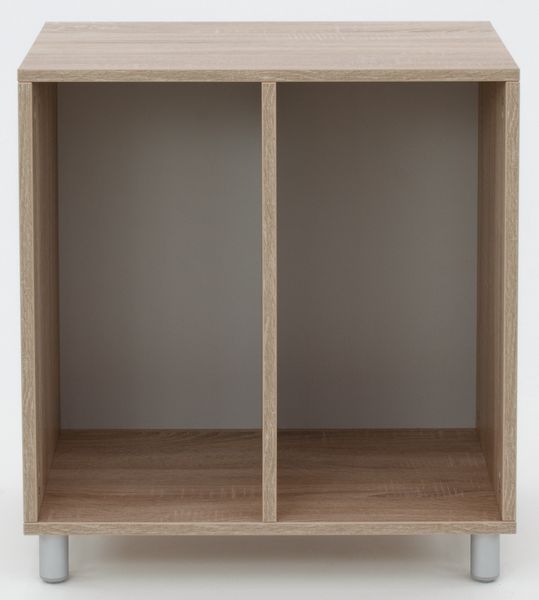 zwei-fach regal, holz, kleinregal, holzregal, bodenbeine aus metal