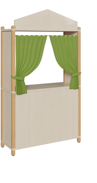 Kinderküche, Spielküche, Holz, Grün Vorhang, Kiosk/Verkaufsbude
