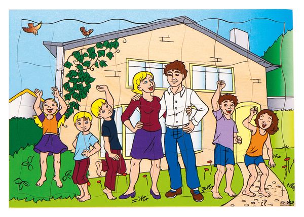 ROLF EDUCATION Puzzle-Set Moderne Familien, 4 Puzzle, je 32 Teile, ab 3 Jahre