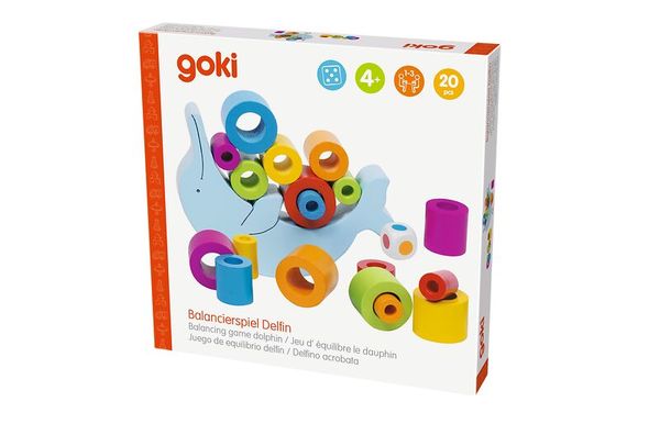  balancing game, delfin hand, bunte ringe, ringe stapeln, spielset