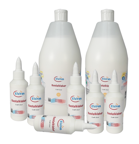Klebemittel, Klebstoffflasche, Weißkleber, Elviras, Bastelkleber