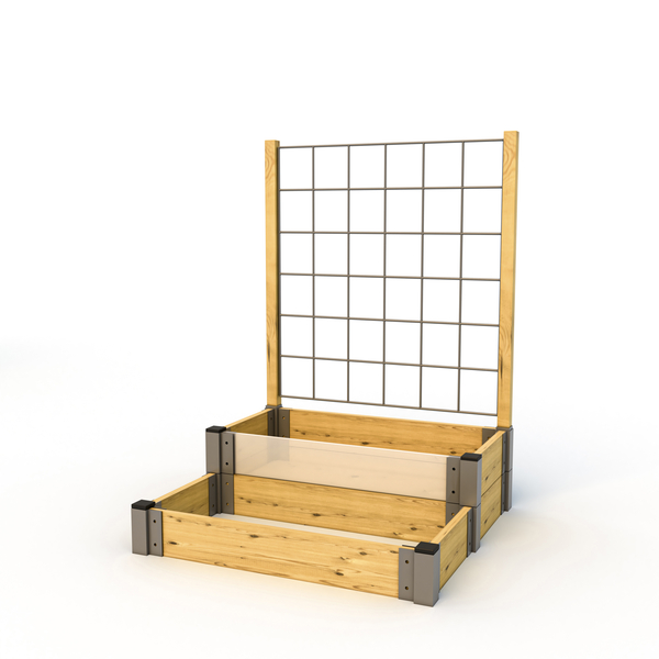 Mehrstufiges Hochbeet mit Rankgitter Mehrstufiges Hochbeet mit Rankgitter