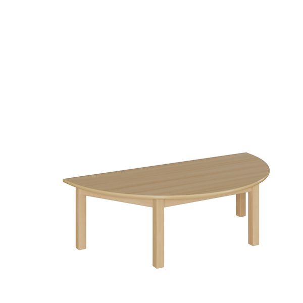 Holztisch, Eck-Tisch, Vierbein-Tisch, Rund-Element, Naturholz