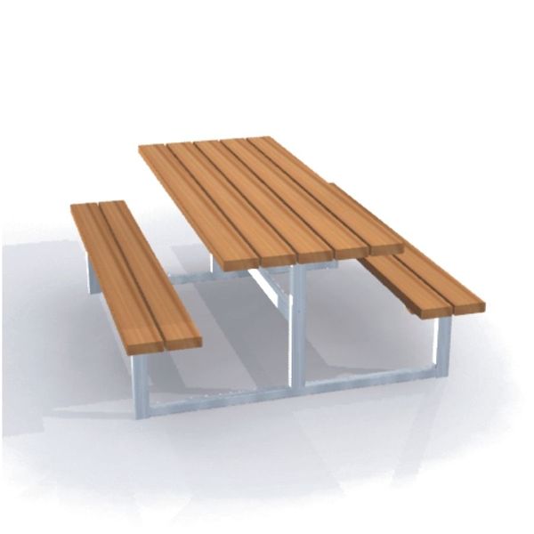 Picnic-Tisch, Holzlatten, Lamellentisch, Freiluftmöbel, Metallrahmen
