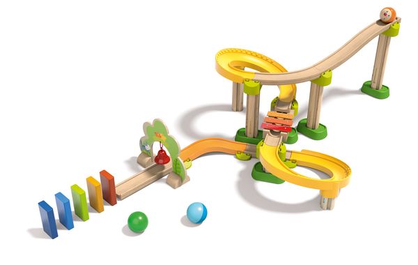 Kugelbahn, Holzspielzeug, Kugelbahn-Set, Holzbahn, Bällchenbahn