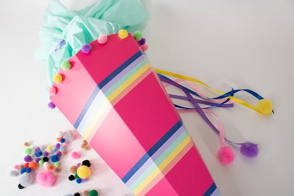 feesthoed, feesthoed, piñata, roze, kleurig