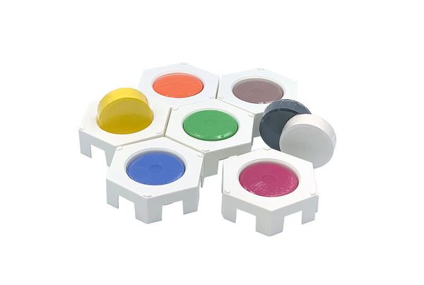 Tempera-Palette hexagonal, unbefüllt, für 44 mm Blöcke, 1 Stück