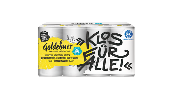 Goldeimer das soziale Toilettenpapier, natur, 3-lagig, 150 Blatt, 8 Rollen Goldeimer das soziale Toilettenpapier, natur, 3-lagig, 150 Blatt, 8 Rollen