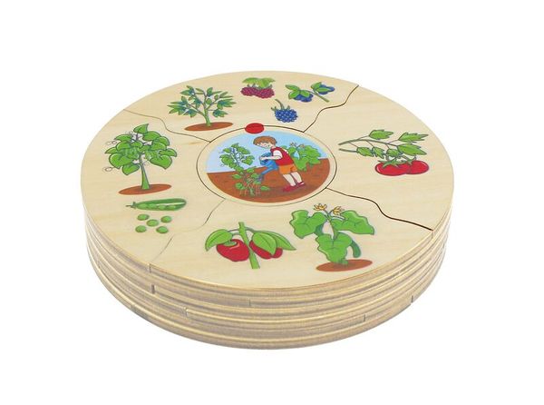 Nawito Puzzle "Was wächst wo", 6 Puzzles mit je 5 Teilen, ab 3 Jahre