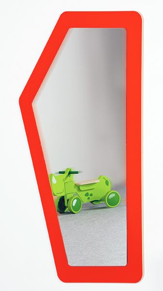 Kinderzimmer, Spiegel, Kleiner Spiegel, Kinderzimmerspiegel, roter Rahmen