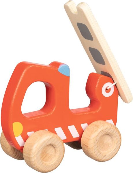 GOKI Feuerwehr Leiterwagen aus Holz, ab 2 Jahre