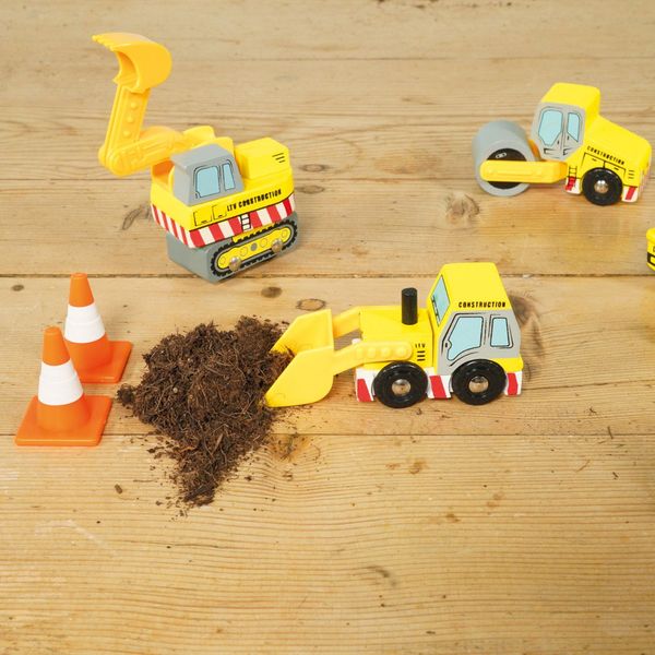 Baumaschinen-Spielzeug, Kleinteile, Schaufelradbagger, Gelb, Sand/Erde