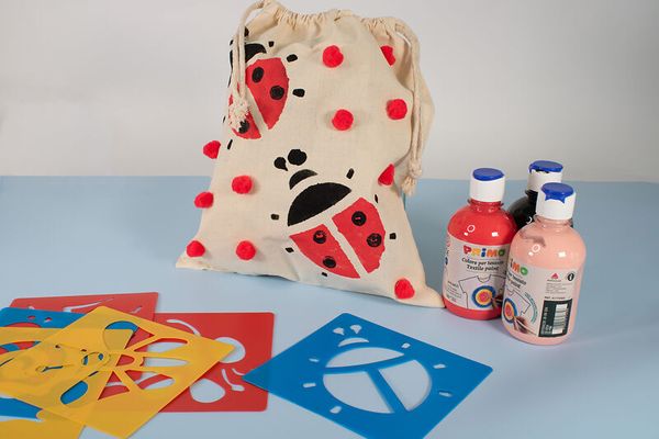 Stoffbeutel, Kleidung, Druckmuster, Polka Dots, Bastelset