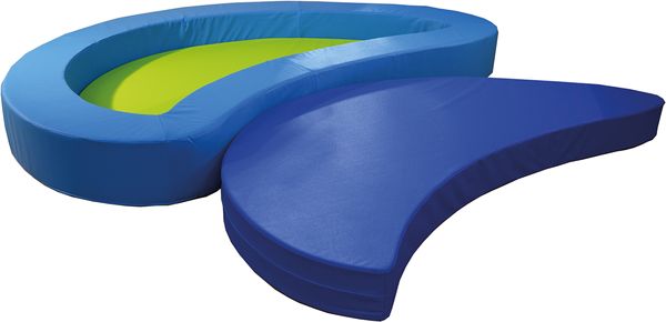 air mattress, inflatables, pool float, blue, curved shape